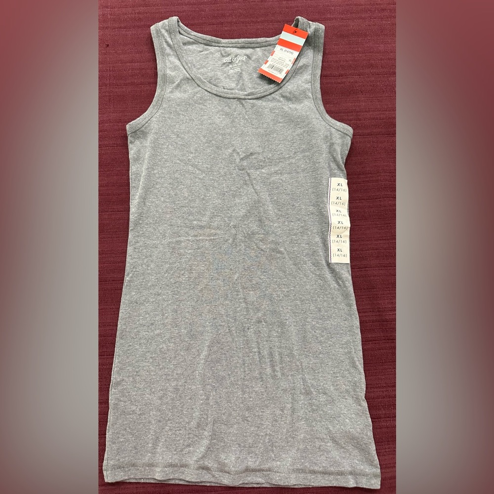 NWT Cat & Jack Grey Youth XL Tank